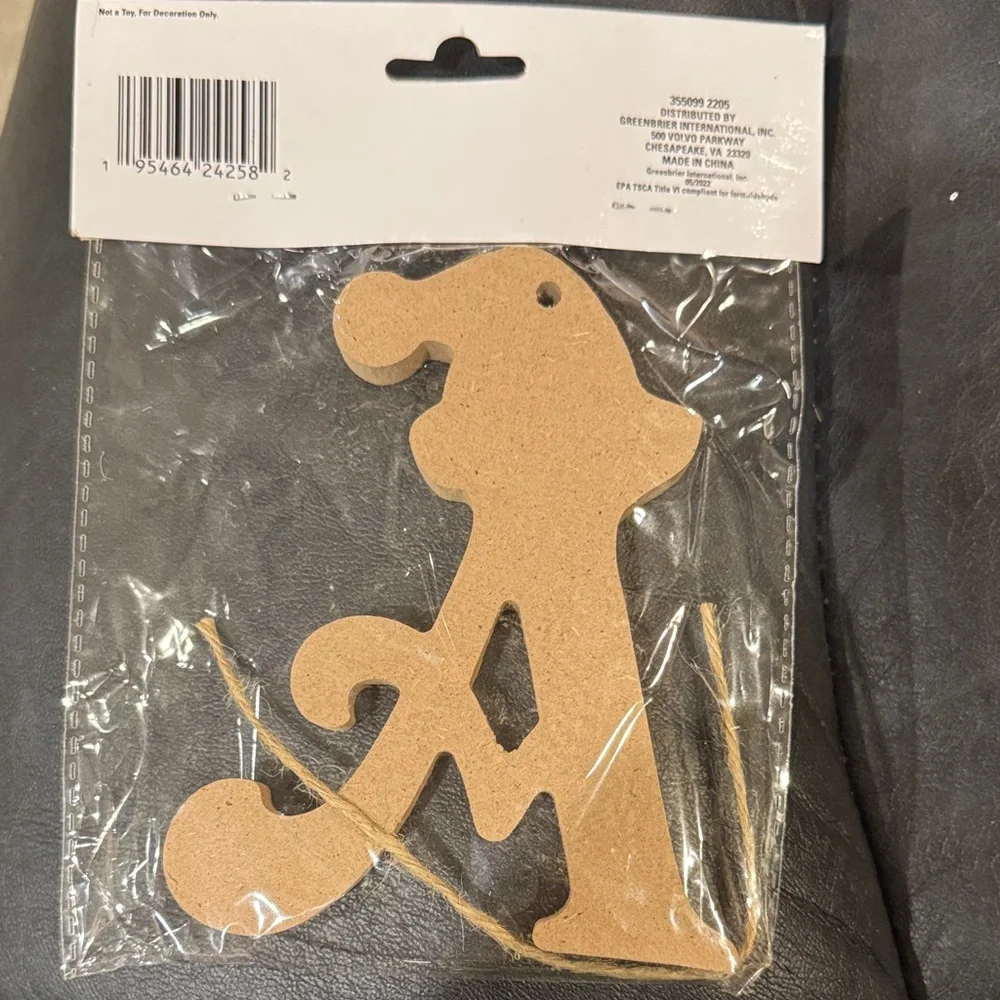 Christmas House Brown Ornament Letter A